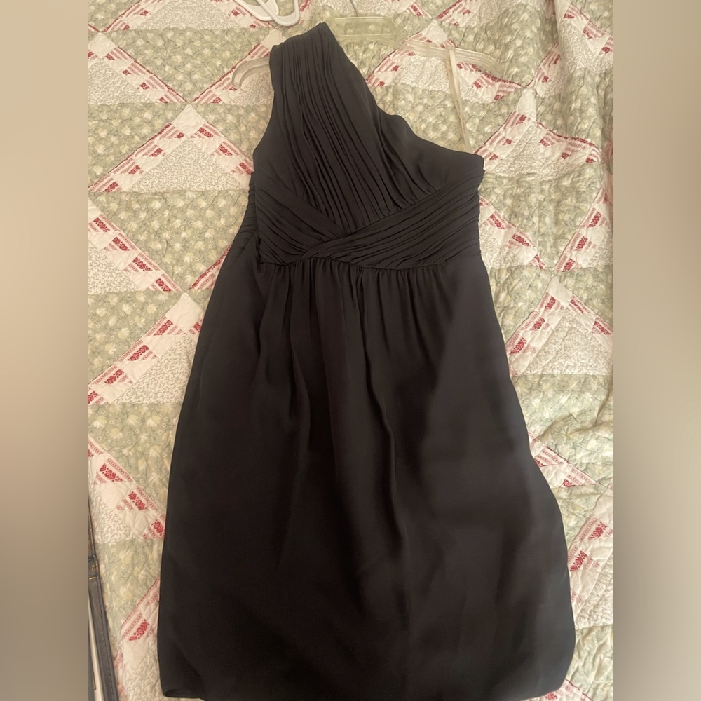 Shoshannah size 6 black one shoulder dress